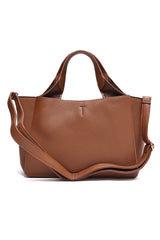 T-CHARM STRUCTURED TOTE BAG-BROWN