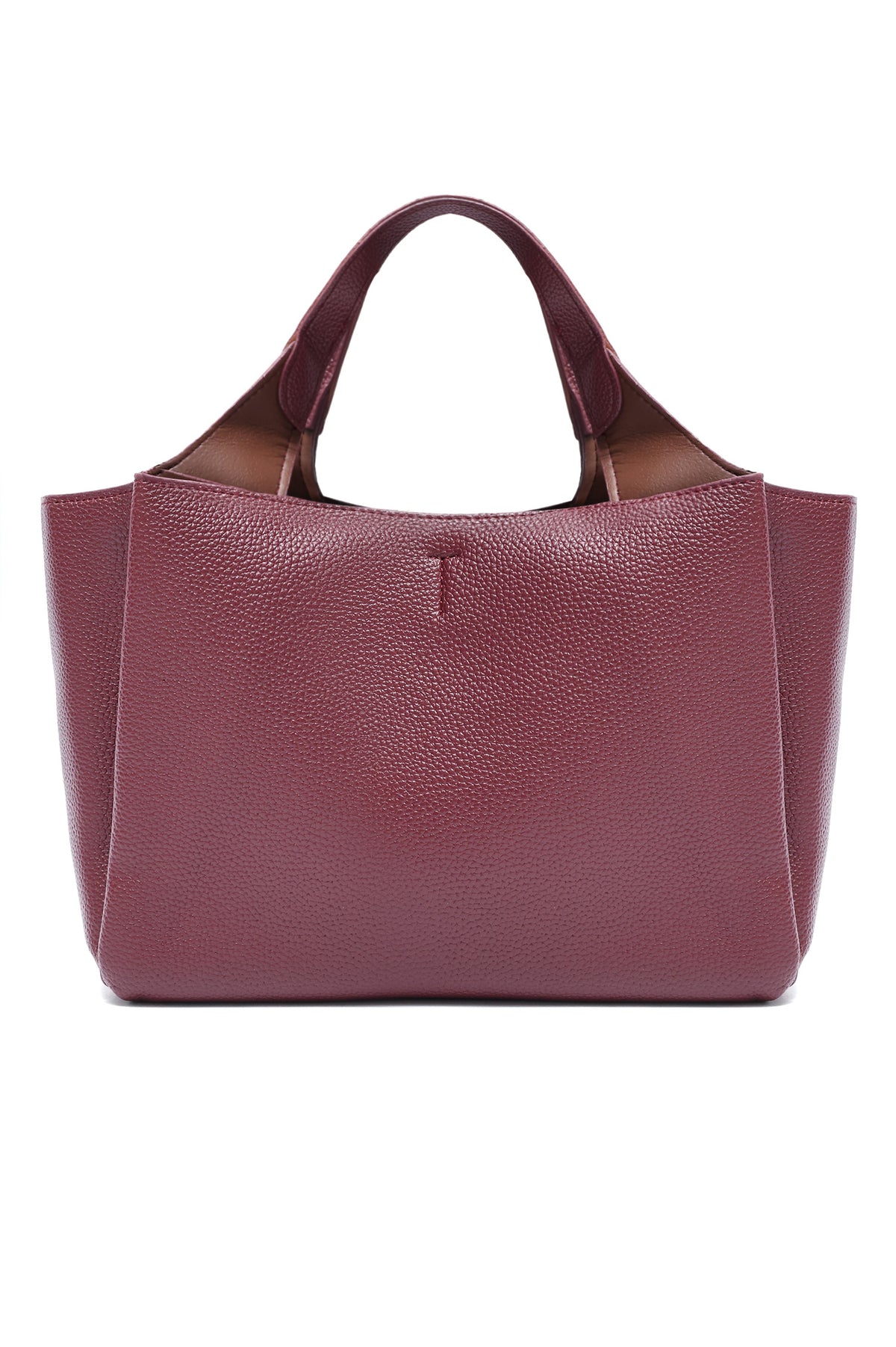 T-CHARM STRUCTURED TOTE BAG-BURGUNDY