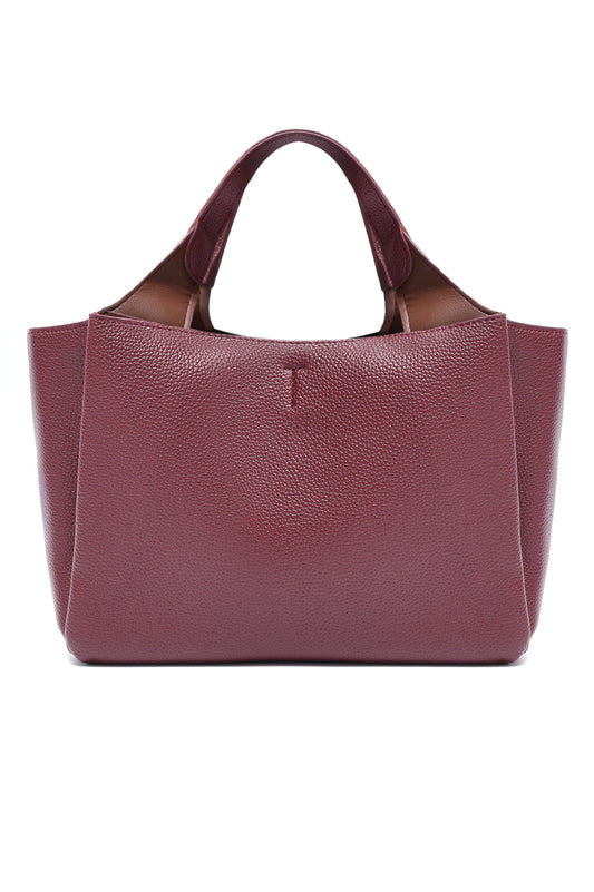 T-CHARM STRUCTURED TOTE BAG-BURGUNDY