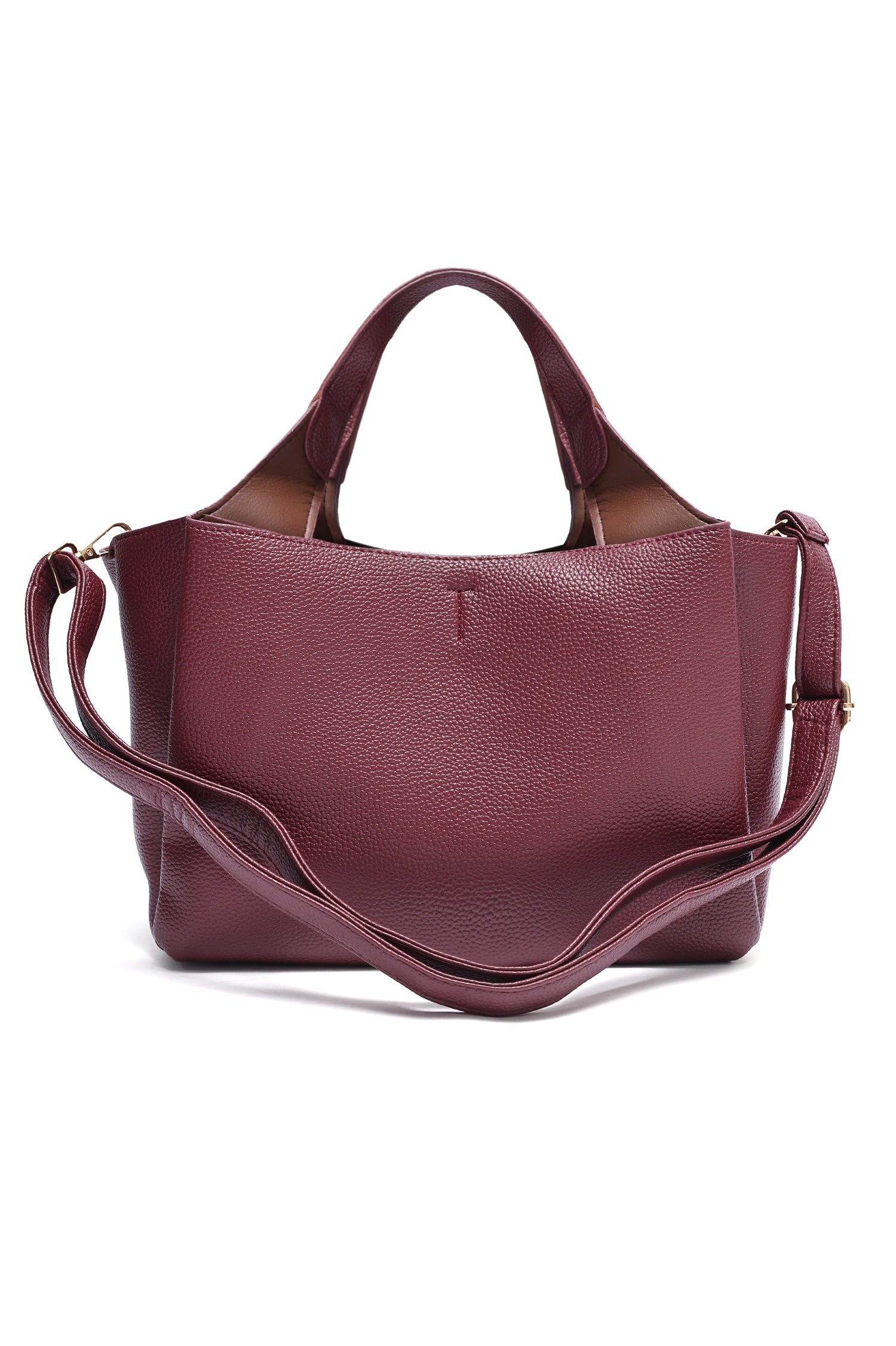 T-CHARM STRUCTURED TOTE BAG-BURGUNDY