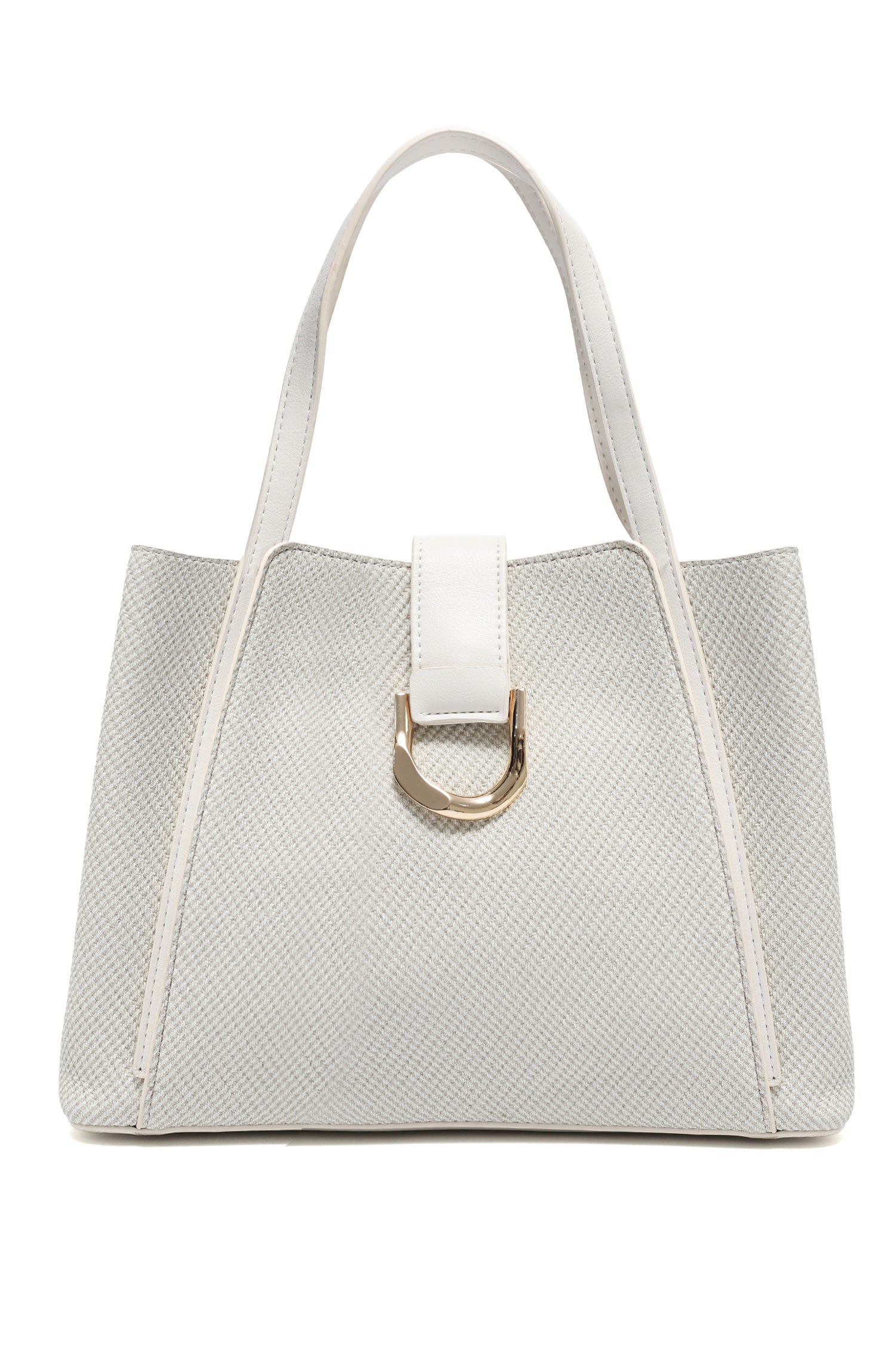 D-RING TEXTURED TOTE BAG-OFFWHITE