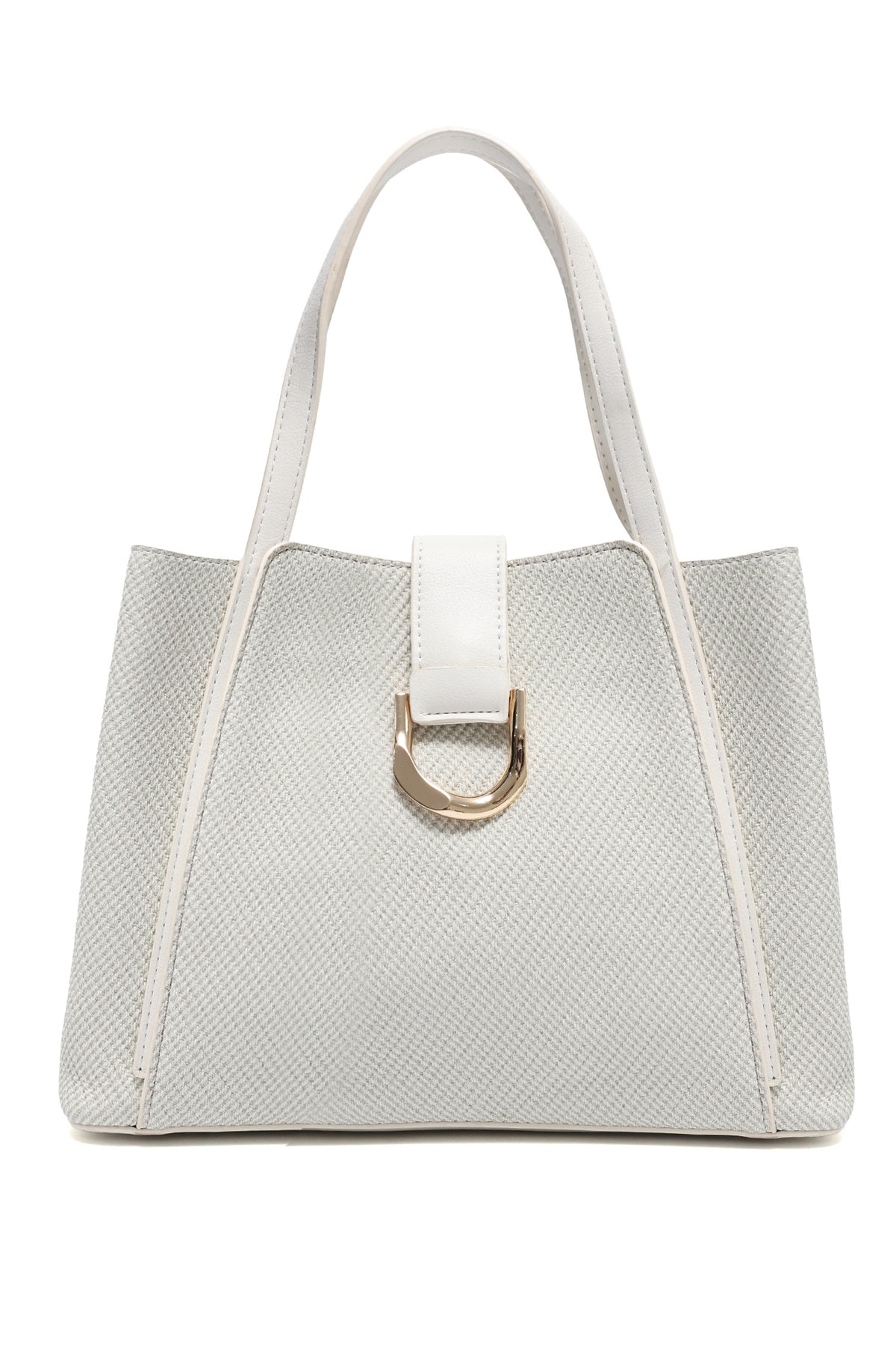 D-RING TEXTURED TOTE BAG-OFFWHITE