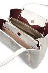 D-RING TEXTURED TOTE BAG-OFFWHITE