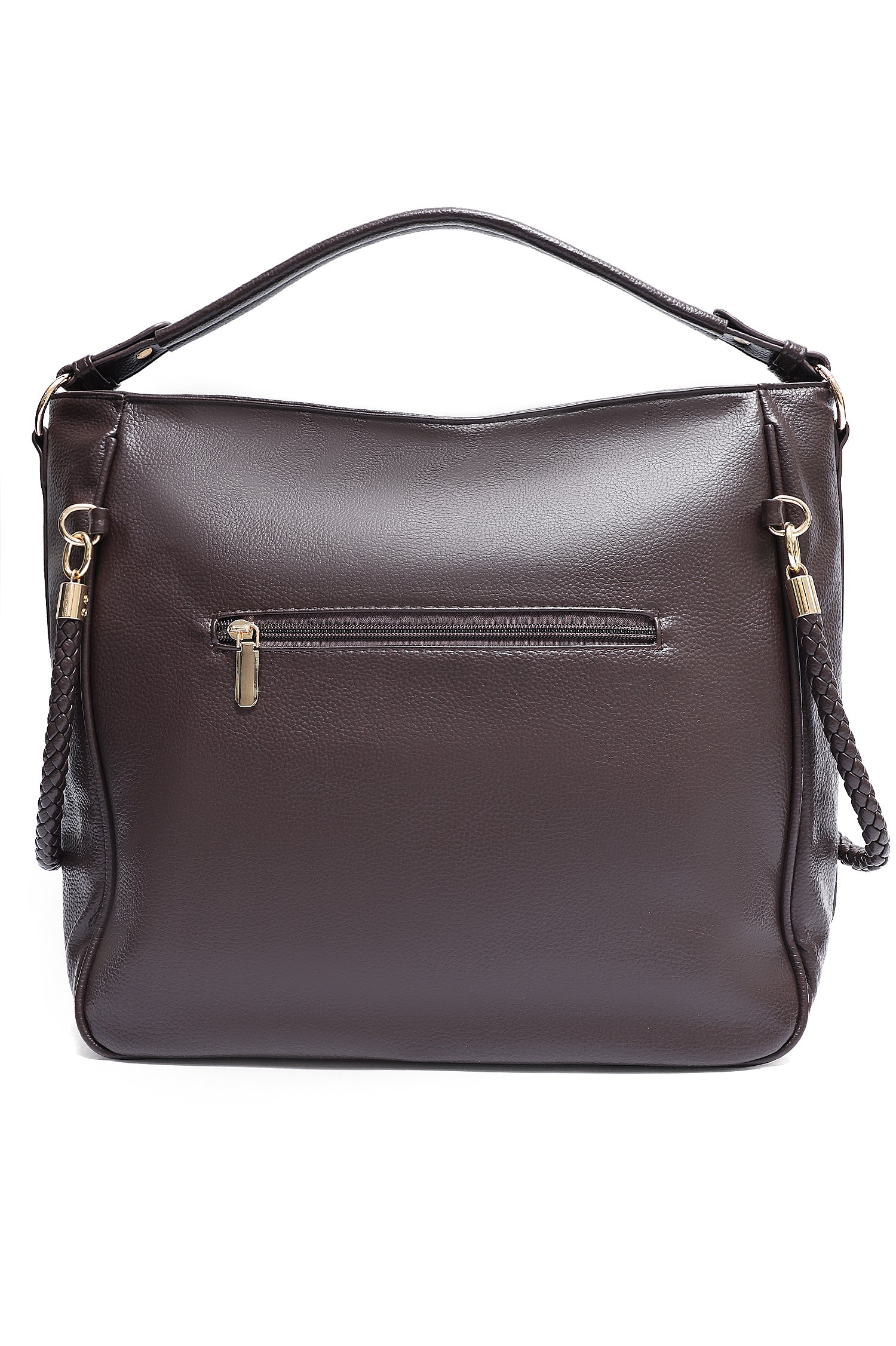 BRAIDED STRAP HOBO BAG-COFFEE