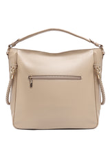 BRAIDED STRAP HOBO BAG-BEIGE