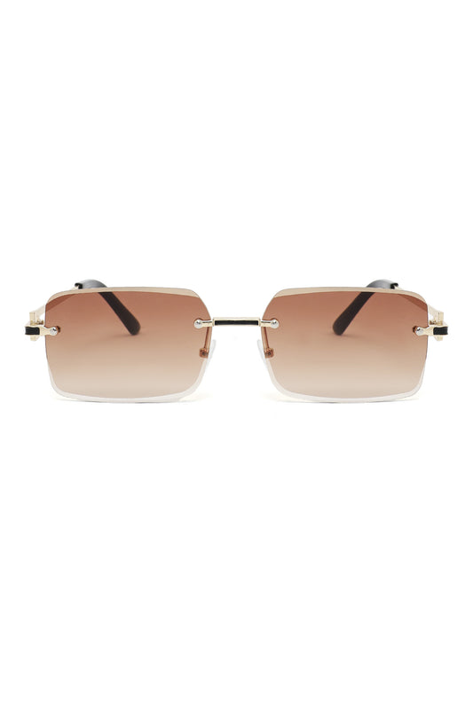 SLASHLINE SPECTACLE RIMLESS GLASSES-BRN-GOLD
