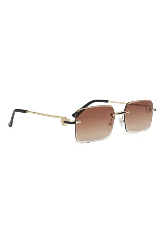 SLASHLINE SPECTACLE RIMLESS GLASSES-BRN-GOLD