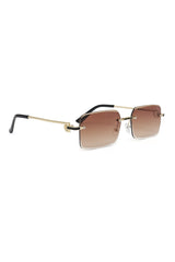 SLASHLINE SPECTACLE RIMLESS GLASSES-BRN-GOLD