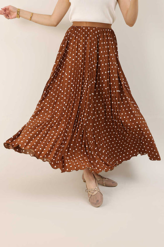 PETAL FLARE SKIRT-MUSTARD