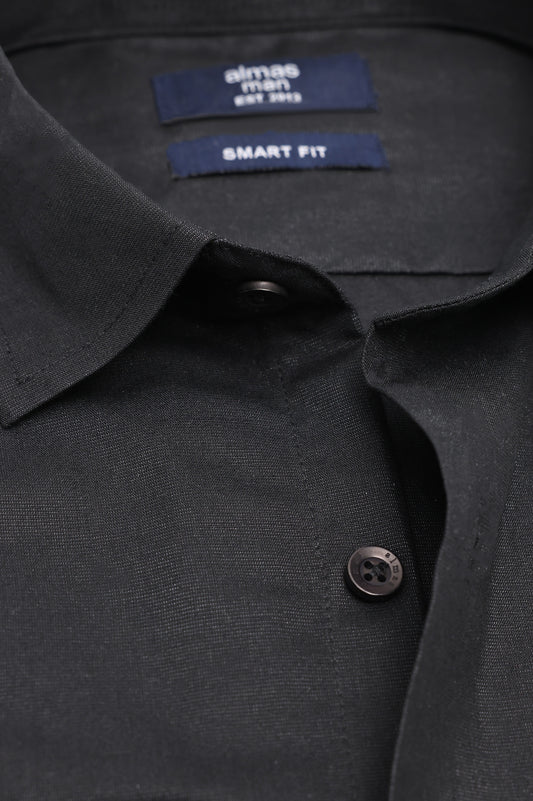 MICRO PATTERN OFFICE SHIRT-BLK