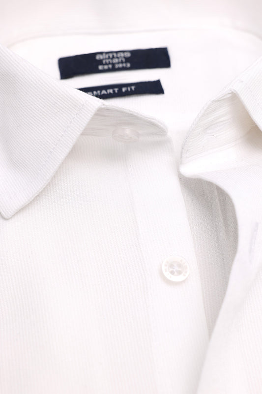 MICRO PATTERN OFFICE SHIRT-WHT