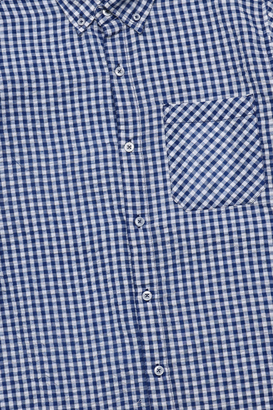 MINI CHECK CASUAL SHIRT-BLUE/CHK
