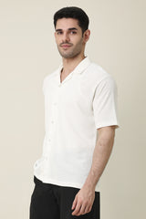 WAFFLE WEAVE SHIRT-OFFWHT