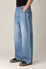 WIDE LEG BAGGY JEANS-LT/BLUE