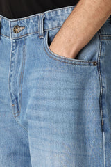 WIDE LEG BAGGY JEANS-LT/BLUE