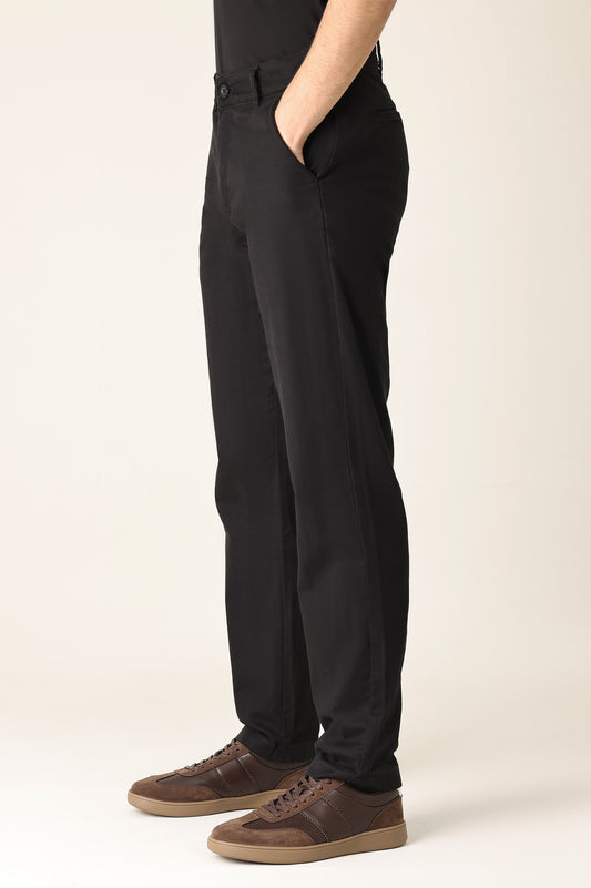 STRAIGHT FIT CHINO PANT-BLACK