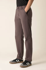 STRAIGHT FIT CHINO PANT-CHOCOLATE