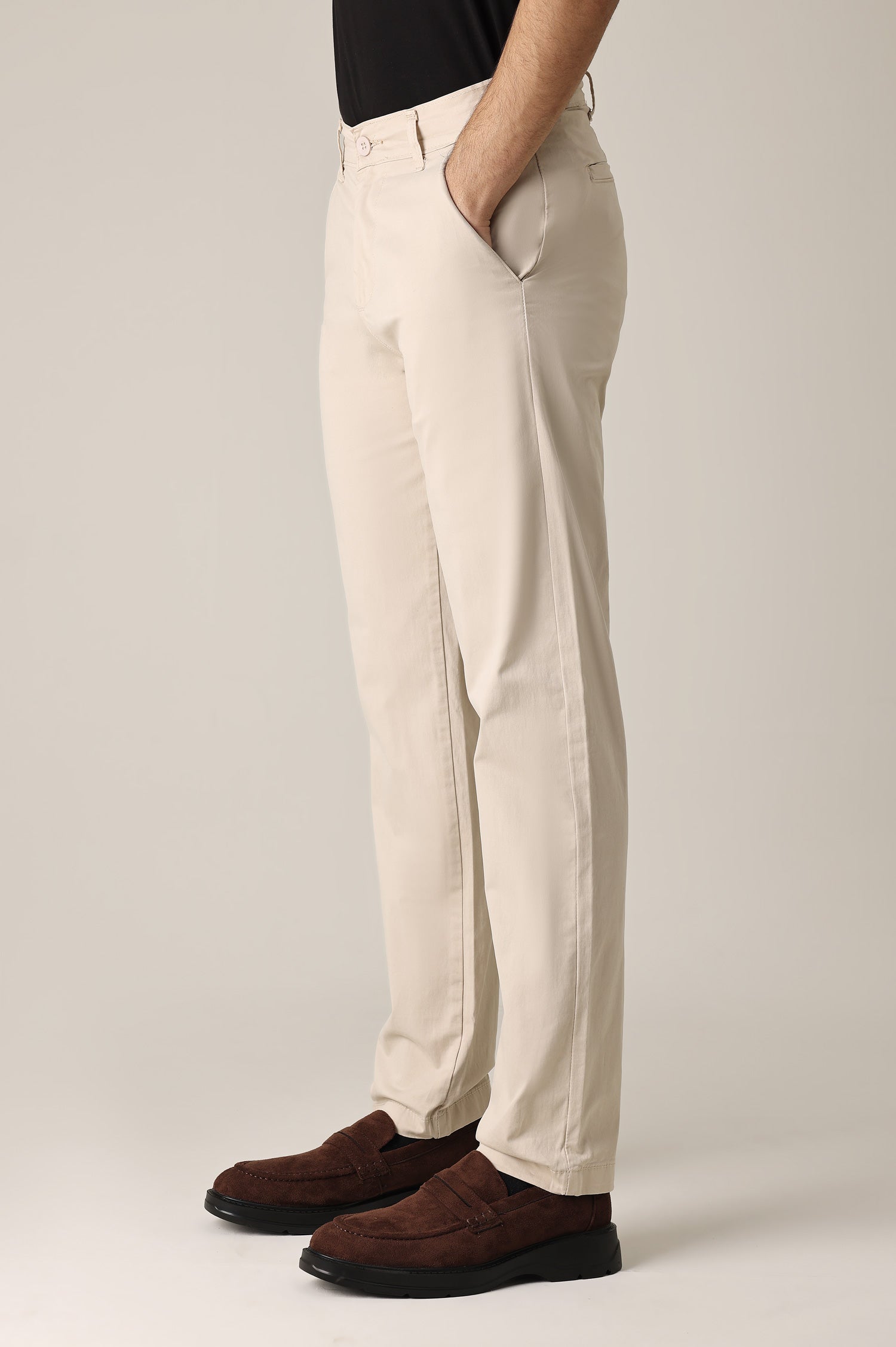 STRAIGHT FIT CHINO PANT-KHAKI