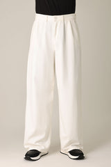 DOUBLE PLEAT WIDE TROUSER-OFFWHITE
