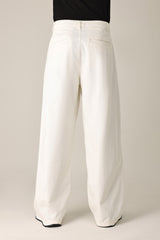 DOUBLE PLEAT WIDE TROUSER-OFFWHITE