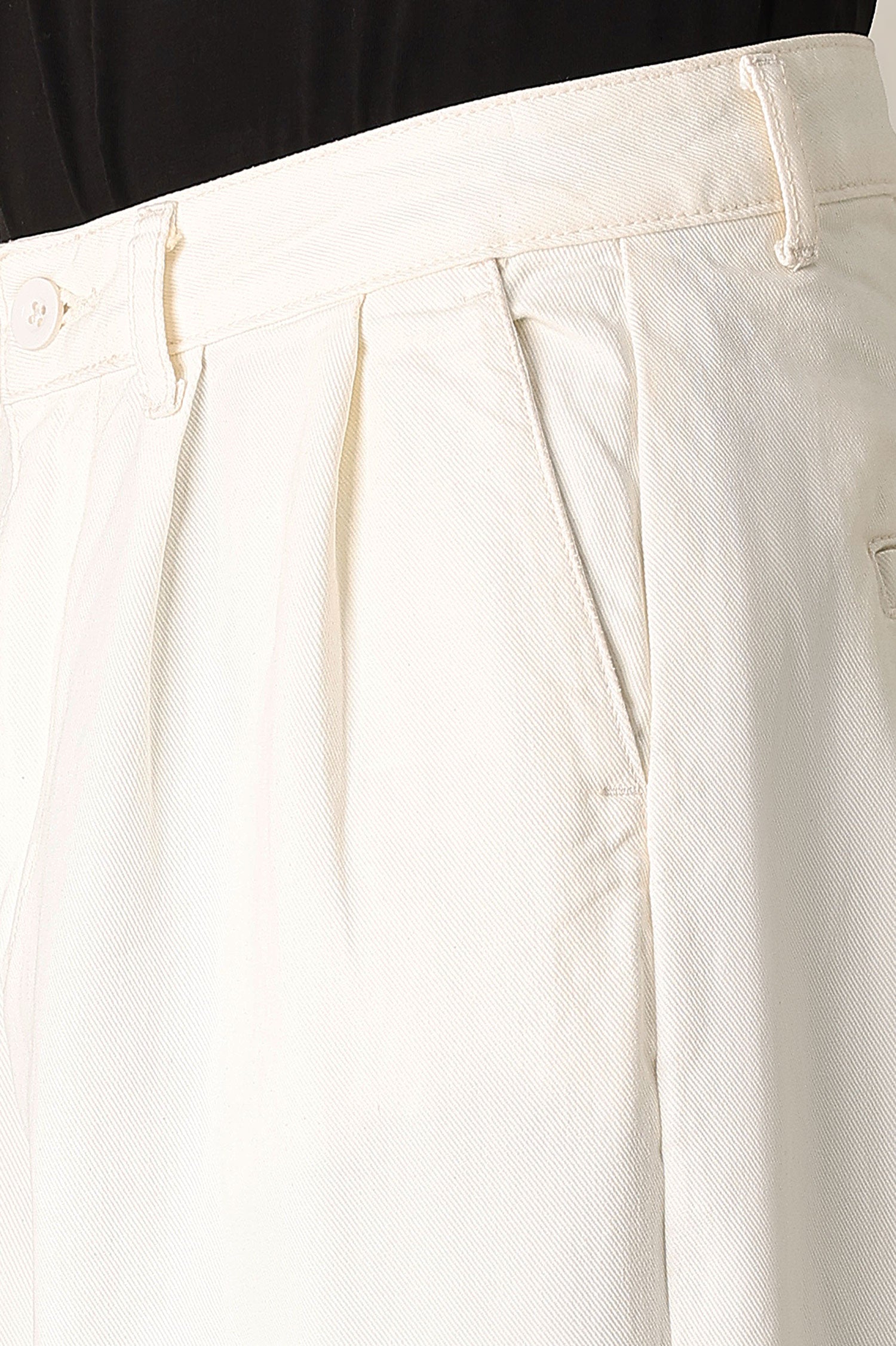 DOUBLE PLEAT WIDE TROUSER-OFFWHITE