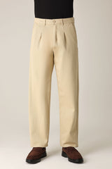SINGLE PLEAT RELAXED TROUSER-KHAKI
