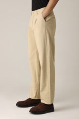 SINGLE PLEAT RELAXED TROUSER-KHAKI
