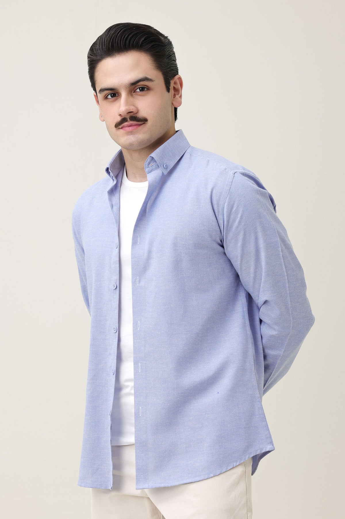 MONOBLOC COTTON WEAVE SHIRT-SK-BLUE