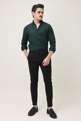 MONOBLOC COTTON WEAVE SHIRT-GREEN
