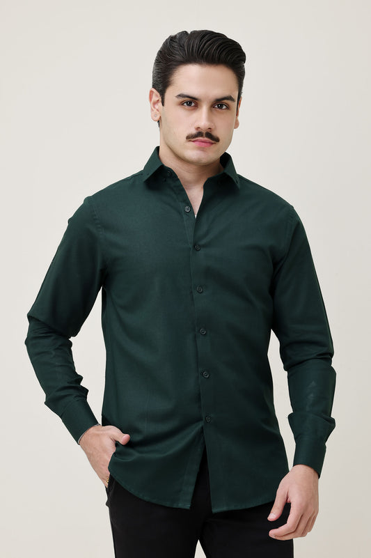 MONOBLOC COTTON WEAVE SHIRT-GREEN
