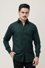 MONOBLOC COTTON WEAVE SHIRT-GREEN
