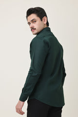 MONOBLOC COTTON WEAVE SHIRT-GREEN