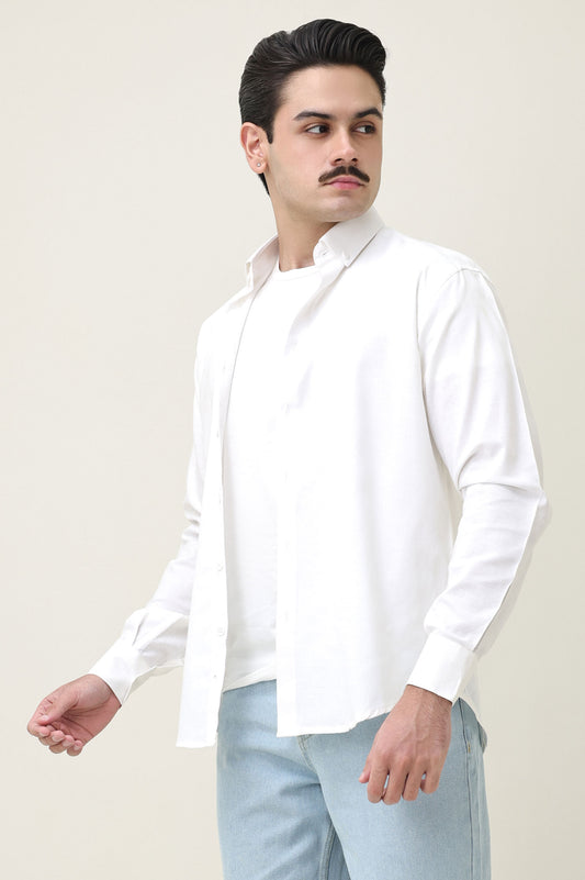 MONOBLOC COTTON WEAVE SHIRT-WHITE