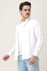 MONOBLOC COTTON WEAVE SHIRT-WHITE