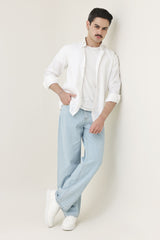 MONOBLOC COTTON WEAVE SHIRT-WHITE