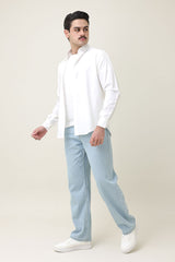 MONOBLOC COTTON WEAVE SHIRT-WHITE