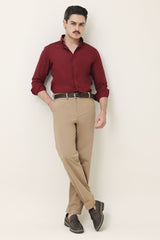 MONOBLOC COTTON WEAVE SHIRT-BURGUNDY