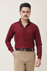 MONOBLOC COTTON WEAVE SHIRT-BURGUNDY