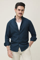 MONOBLOC COTTON WEAVE SHIRT-TEAL