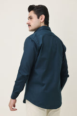 MONOBLOC COTTON WEAVE SHIRT-TEAL