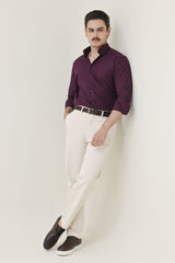 MONOBLOC COTTON WEAVE SHIRT-PURPLE