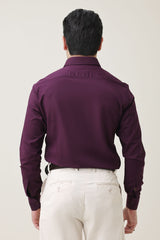 MONOBLOC COTTON WEAVE SHIRT-PURPLE