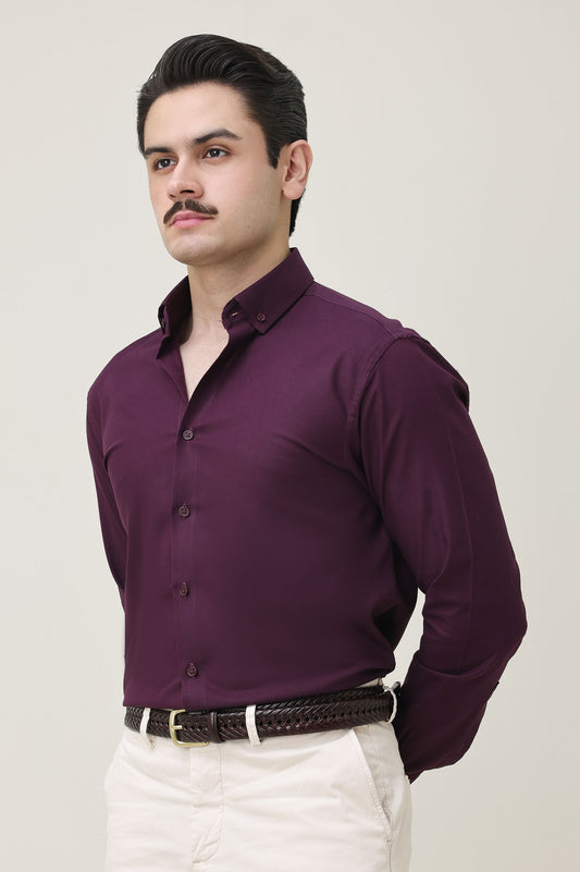 MONOBLOC COTTON WEAVE SHIRT-PURPLE