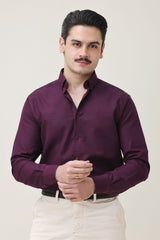 MONOBLOC COTTON WEAVE SHIRT-PURPLE