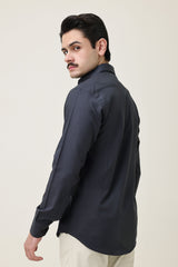 MONOBLOC COTTON WEAVE SHIRT-DK-GREY