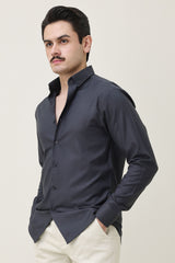MONOBLOC COTTON WEAVE SHIRT-DK-GREY
