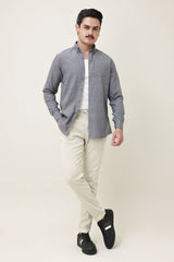 MONOBLOC COTTON WEAVE SHIRT-GREY