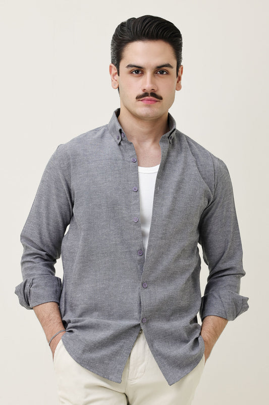 MONOBLOC COTTON WEAVE SHIRT-GREY