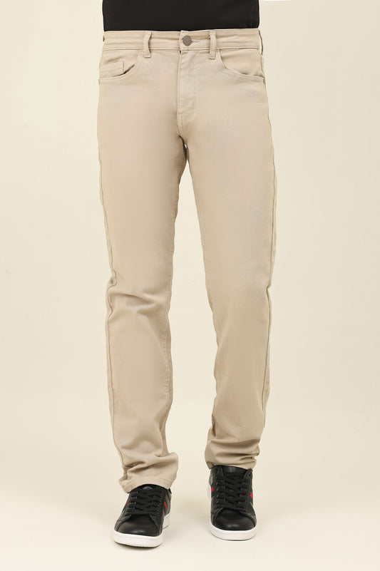 NARROW SLEEKFORM JEANS-BEIGE