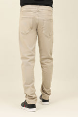 NARROW SLEEKFORM JEANS-BEIGE